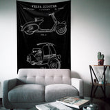Vespa Chalkboard Duvar Örtüsü