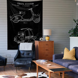 Vespa Chalkboard Duvar Örtüsü