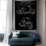 Vespa Chalkboard Duvar Örtüsü