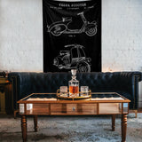 Vespa Chalkboard Duvar Örtüsü