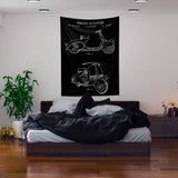 Vespa Chalkboard Duvar Örtüsü