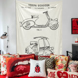 Vespa Ivory Duvar Örtüsü