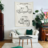 Vespa Ivory Duvar Örtüsü
