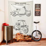 Vespa Ivory Duvar Örtüsü