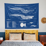 USS Enterprise Blueprint Duvar Örtüsü