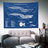 USS Enterprise Blueprint Duvar Örtüsü
