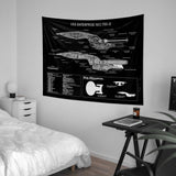 USS Enterprise Chalkboard Duvar Örtüsü