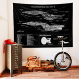 USS Enterprise Chalkboard Duvar Örtüsü