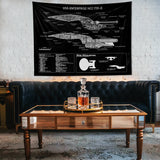 USS Enterprise Chalkboard Duvar Örtüsü