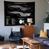 USS Enterprise Chalkboard Duvar Örtüsü
