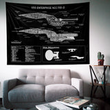 USS Enterprise Chalkboard Duvar Örtüsü