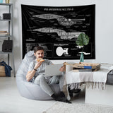 USS Enterprise Chalkboard Duvar Örtüsü