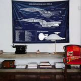 USS Enterprise Navy Blue Duvar Örtüsü