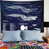 USS Enterprise Navy Blue Duvar Örtüsü