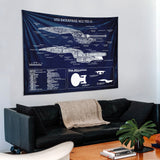 USS Enterprise Navy Blue Duvar Örtüsü