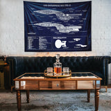 USS Enterprise Navy Blue Duvar Örtüsü