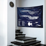 USS Enterprise Navy Blue Duvar Örtüsü