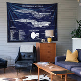 USS Enterprise Navy Blue Duvar Örtüsü