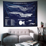 USS Enterprise Navy Blue Duvar Örtüsü