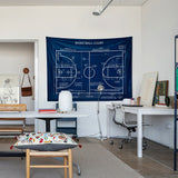 Basketball Court Navy Blue - Basketbol Sahası Duvar Örtüsü