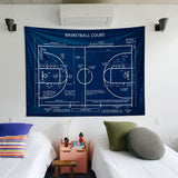 Basketball Court Navy Blue - Basketbol Sahası Duvar Örtüsü