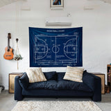 Basketball Court Navy Blue - Basketbol Sahası Duvar Örtüsü