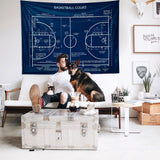 Basketball Court Navy Blue - Basketbol Sahası Duvar Örtüsü