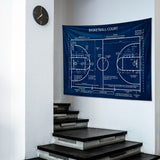 Basketball Court Navy Blue - Basketbol Sahası Duvar Örtüsü