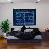 Basketball Court Navy Blue - Basketbol Sahası Duvar Örtüsü