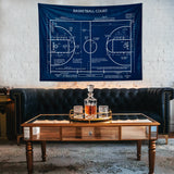 Basketball Court Navy Blue - Basketbol Sahası Duvar Örtüsü
