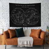 The Constellations Chalkboard - Yıldız Haritası Duvar Örtüsü