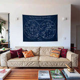 The Constellations Navy Blue Yıldız - Haritası Duvar Örtüsü