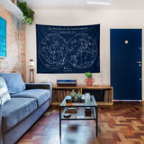 The Constellations Navy Blue Yıldız - Haritası Duvar Örtüsü