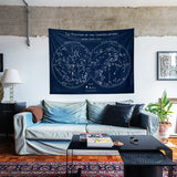 The Constellations Navy Blue Yıldız - Haritası Duvar Örtüsü