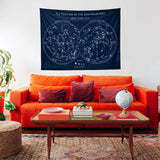 The Constellations Navy Blue Yıldız - Haritası Duvar Örtüsü