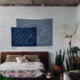 The Constellations Navy Blue Yıldız - Haritası Duvar Örtüsü
