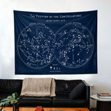 The Constellations Navy Blue Yıldız - Haritası Duvar Örtüsü