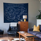 The Constellations Navy Blue Yıldız - Haritası Duvar Örtüsü