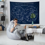 The Constellations Navy Blue Yıldız - Haritası Duvar Örtüsü