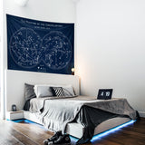 The Constellations Navy Blue Yıldız - Haritası Duvar Örtüsü