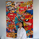 Pop Art - Çizgi Romanlı Duvar Örtüsü