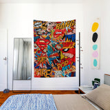 Pop Art - Çizgi Romanlı Duvar Örtüsü