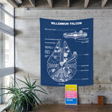 Millennium Falcon Blueprint Duvar Örtüsü
