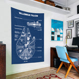 Millennium Falcon Blueprint Duvar Örtüsü