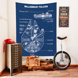 Millennium Falcon Blueprint Duvar Örtüsü