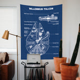 Millennium Falcon Blueprint Duvar Örtüsü