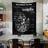 Millennium Falcon Chalkboard Duvar Örtüsü