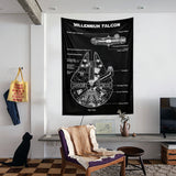 Millennium Falcon Chalkboard Duvar Örtüsü