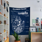 Millennium Falcon Navy Blue Duvar Örtüsü