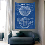 Death Star Blueprint Duvar Örtüsü